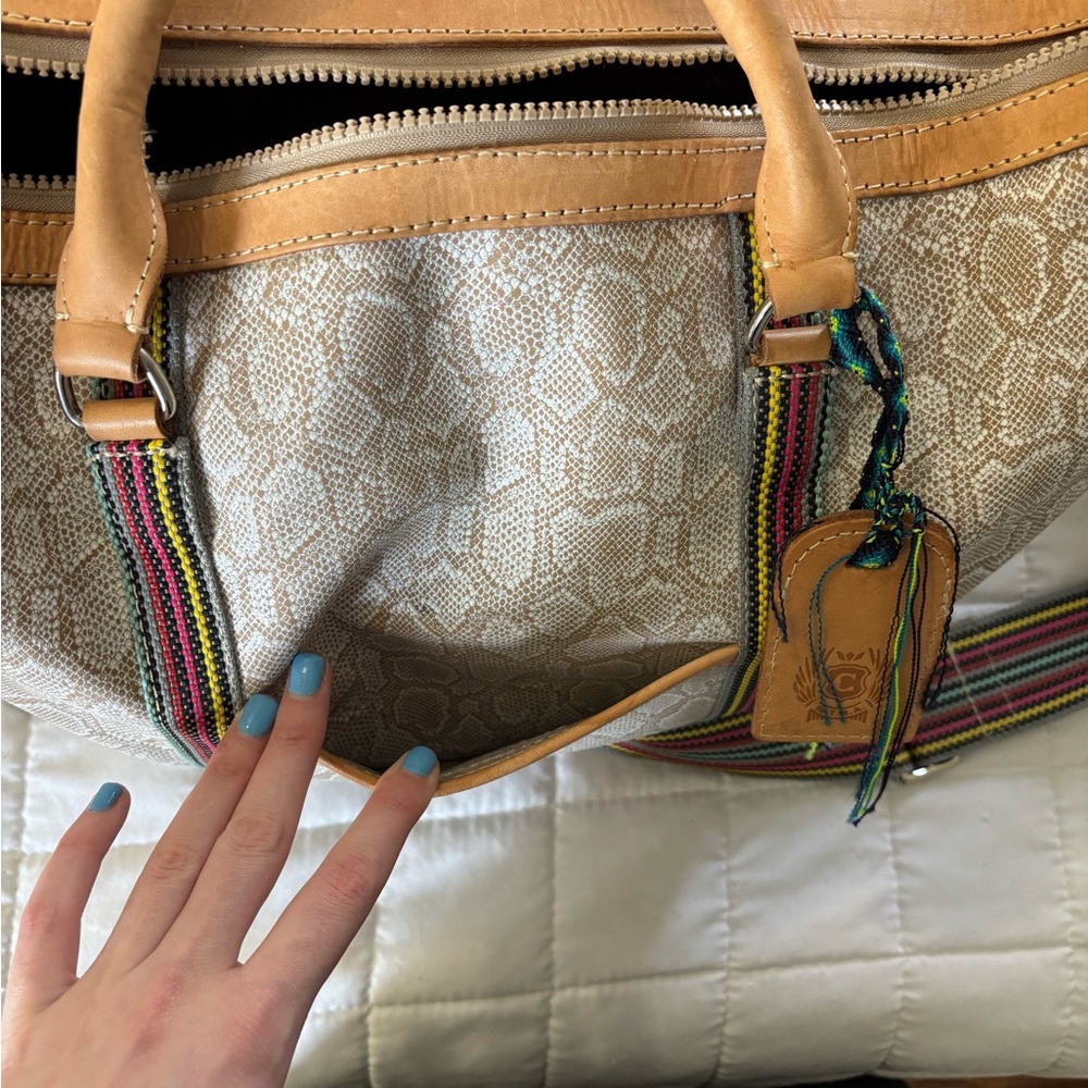 Consuela Tan Tote with Colorful Strap - Picture 6 of 6